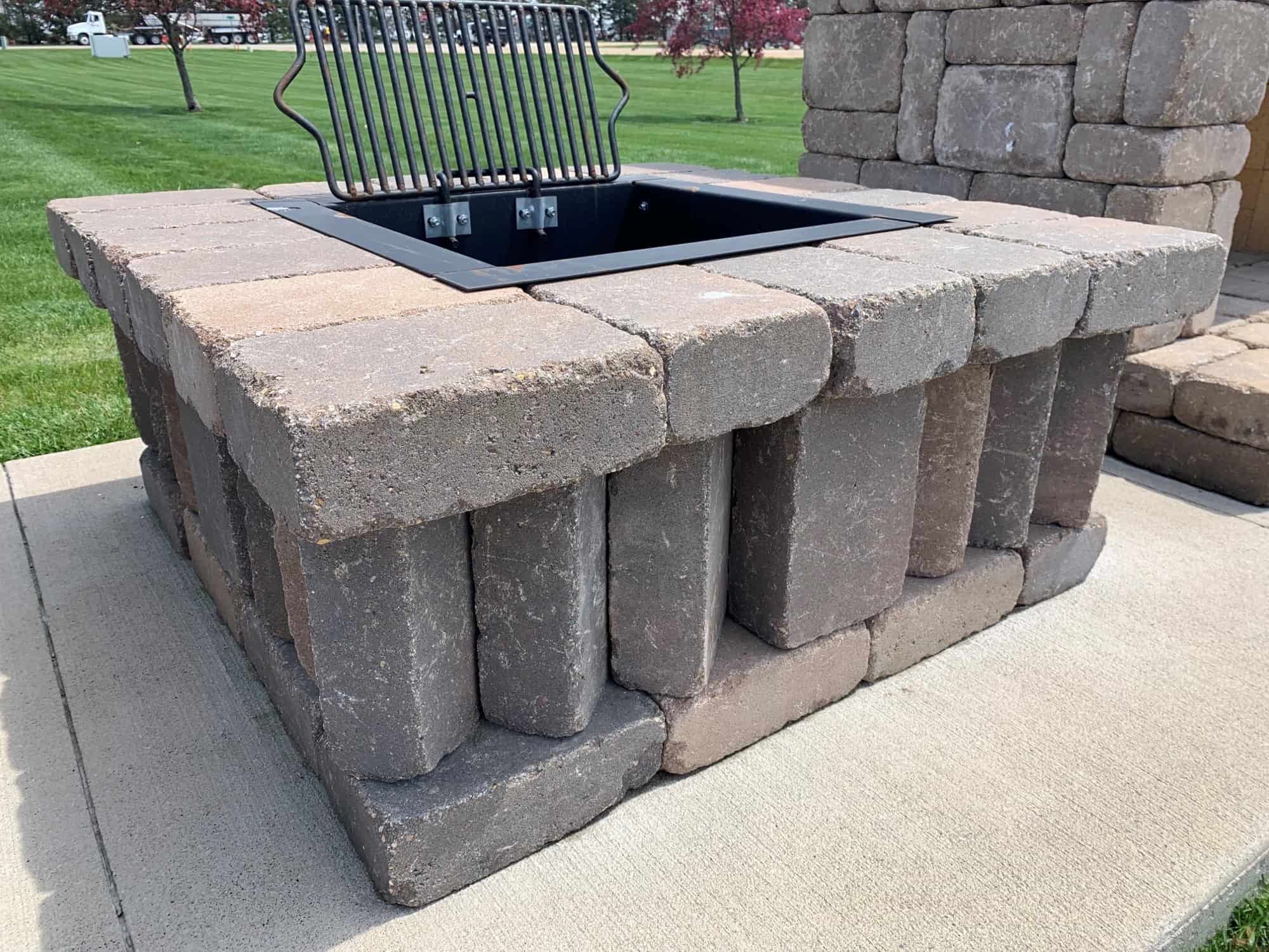 Dakota Stone Vertical Square Fire Pit, Granite Fire Pit Kit